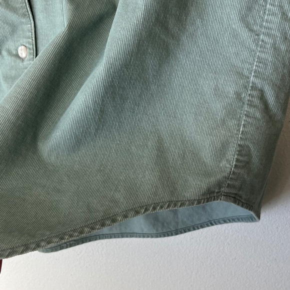 J. Jill Petite MP Teal Blue Corduroy Pintuck Button Up Shirt Blouse Cotton - Picture 10 of 12